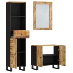 Set Mobili da Bagno 3pz in Legno Massello di Mango