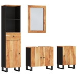 Set Mobili da Bagno 4 pz in Legno Massello di Acacia