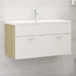 Mobile Sottolavabo Bianco Rovere Sonoma 90x38,5x46 Multistrato