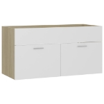 Mobile Sottolavabo Bianco Rovere Sonoma 90x38,5x46 Multistrato