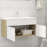 Mobile Sottolavabo Bianco Rovere Sonoma 90x38,5x46 Multistrato