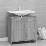 Armadietto Bagno Grigio Sonoma 60x33x60 cm in Legno Multistrato