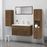 Mobile da Bagno Rovere Marrone 30x30x130cm in Legno Multistrato