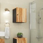 Mobile da Bagno a Parete 38x33x48cm in Legno Massello di Acacia