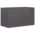 Mobile Sottolavabo Grigio Lucido 80x38,5x46cm Legno Multistrato