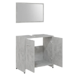 Set Mobili da Bagno Grigio Cemento in Legno Multistrato