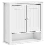 Mobile Bagno a Muro BERG Bianco 69,5x27x71,5cm Legno Massello