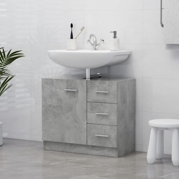 Mobile Sottolavabo Grigio Cemento 63x30x54 cm Legno Multistrato