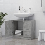 Mobile Sottolavabo Grigio Cemento 63x30x54 cm Legno Multistrato