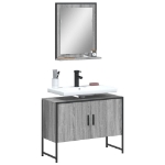 Set Mobili da Bagno 2 pz Grigio Sonoma in Legno Multistrato