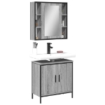 Set Mobili da Bagno 2 pz Grigio Sonoma in Legno Multistrato