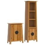 Set Mobili da Bagno 2 pz in Legno Massello di Pino