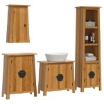 Set Mobili da Bagno 4 pz in Legno Massello di Pino