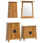 Set Mobili da Bagno 4 pz in Legno Massello di Pino