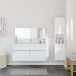 Set Mobili da Bagno 3 pz Bianco in Legno Multistrato