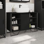 Mobile Lavabo Bagno Nero 91x35x60 cm in Truciolato