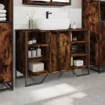 Mobile Lavabo Bagno Rovere Fumo 91x35x60 cm in Truciolato