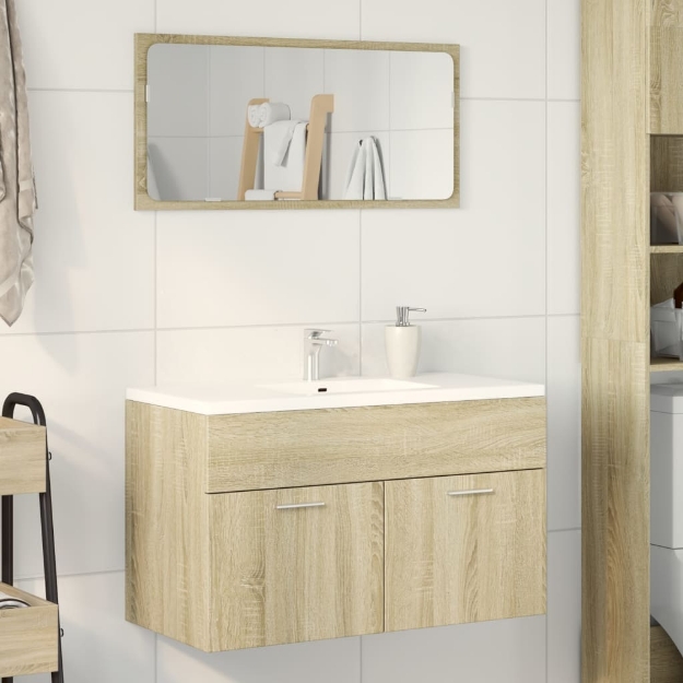 Mobile Sottolavabo Rovere Sonoma 80x38,5x46cm Legno Multistrato