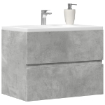 Armadietto da Bagno Grigio Cemento 60x38,5x45cm in Truciolato