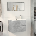 Armadietto da Bagno Grigio Cemento 60x38,5x45cm in Truciolato