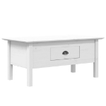 Tavolino da Salotto BODO 100x55x46cm Legno Massello Pino Bianco