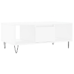 Tavolino da Salotto Bianco 90x50x36,5 cm in Legno Multistrato