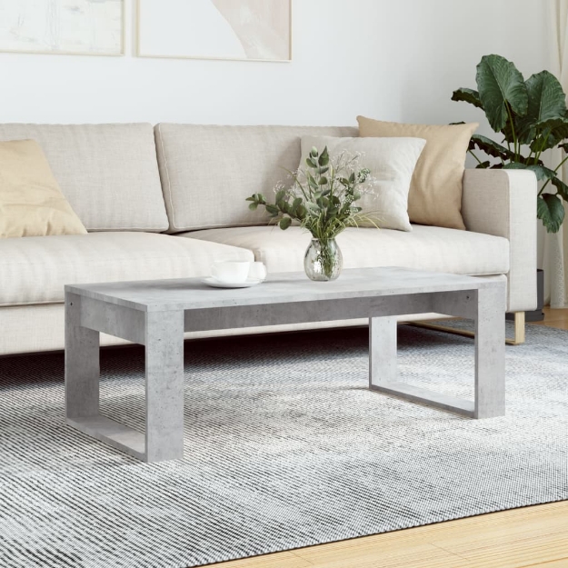 Tavolino Salotto Grigio Cemento 102x50x35 cm Legno Multistrato