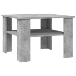 Tavolino da Salotto Grigio Cemento 60x60x42cm Legno Multistrato