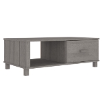 Tavolino HAMAR Grigio Chiaro 100x55x35cm Legno Massello di Pino