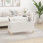 Tavolino Salotto Bianco Lucido 90x44,5x45 cm Legno Multistrato