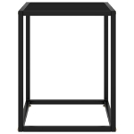 Tavolino da Salotto Nero con Vetro Nero 40x40x50 cm