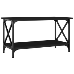 Tavolino da Salotto Nero 80x45x45 cm Legno Multistrato e Ferro