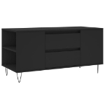 Tavolino da Salotto Nero 102x44,5x50 cm in Legno Multistrato