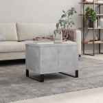 Tavolino Salotto Grigio Cemento 60x44,5x45 cm Legno Multistrato