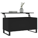 Tavolino da Salotto Nero 90x44,5x45 cm in Legno Multistrato