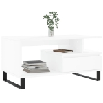 Tavolino da Salotto Bianco 90x49x45 cm in Legno Multistrato