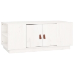 Tavolino da Salotto Bianco 100x50x41 cm Legno Massello di Pino