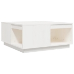 Tavolino da Salotto Bianco 80x81x36,5 cm Legno Massello di Pino