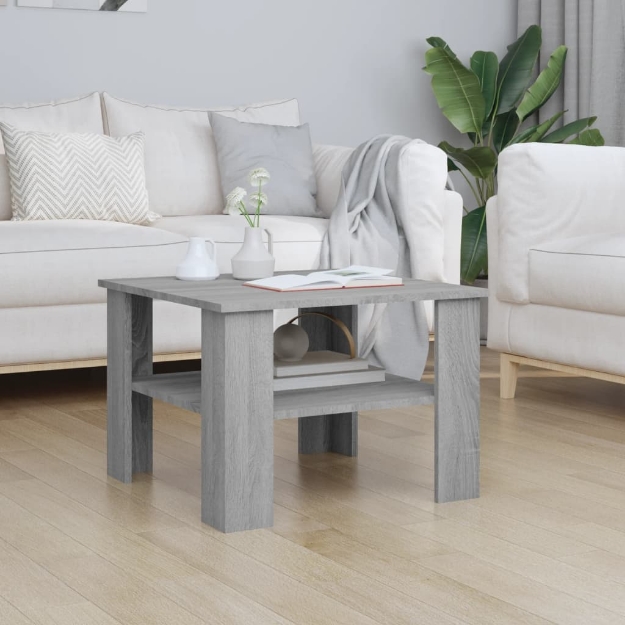 Tavolino da Salotto Grigio Sonoma 60x60x42 cm Legno Multistrato