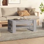 Tavolino da Salotto Grigio Sonoma 102x55x45cm Legno Multistrato