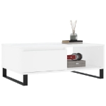 Tavolino da Salotto Bianco 90x60x35 cm in Legno Multistrato