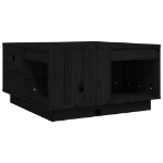 Tavolino da Salotto Nero 60x61x32,5 cm Legno Massello di Pino