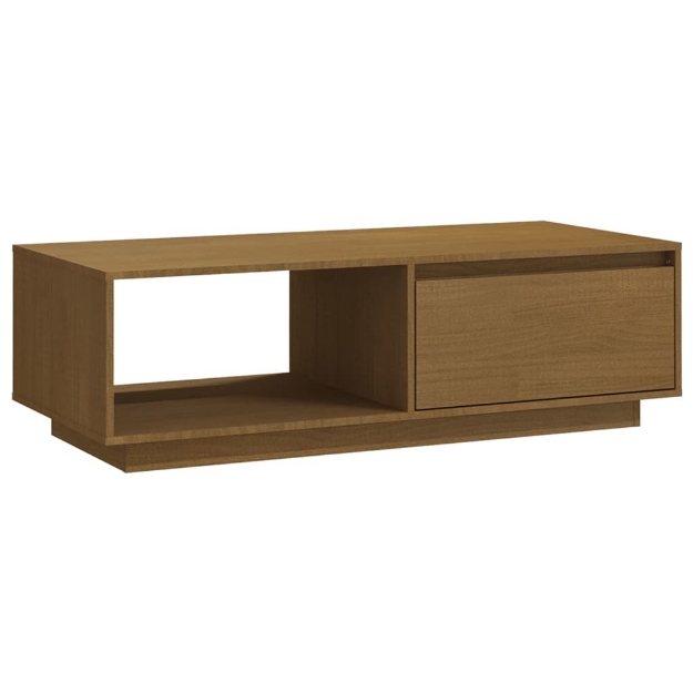 Tavolino Marrone ambra 110x50x33,5 cm in Legno Massello di Pino