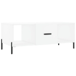 Tavolino da Salotto Bianco 102x50x40 cm in Legno Multistrato