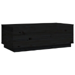 Tavolino da Salotto Nero 100x50x35 cm Legno Massello di Pino