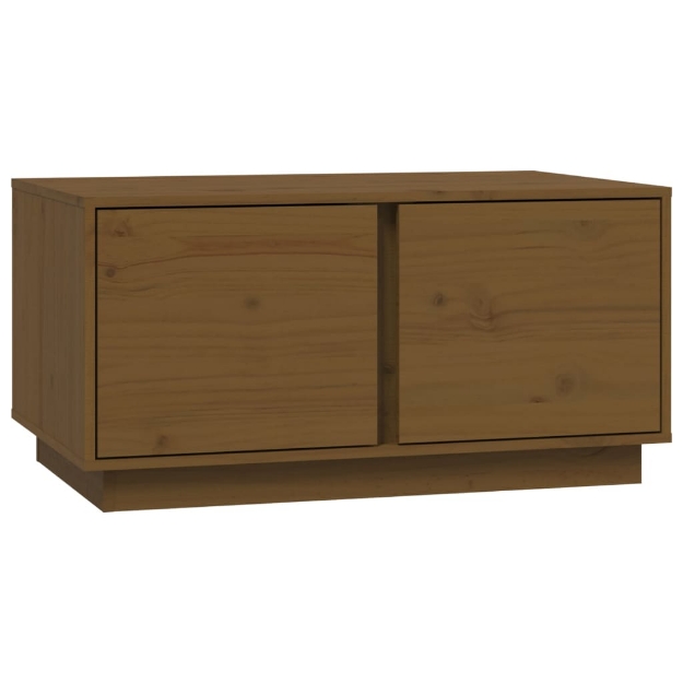 Tavolino da Salotto ambra 80x50x40 cm Legno Massello di Pino