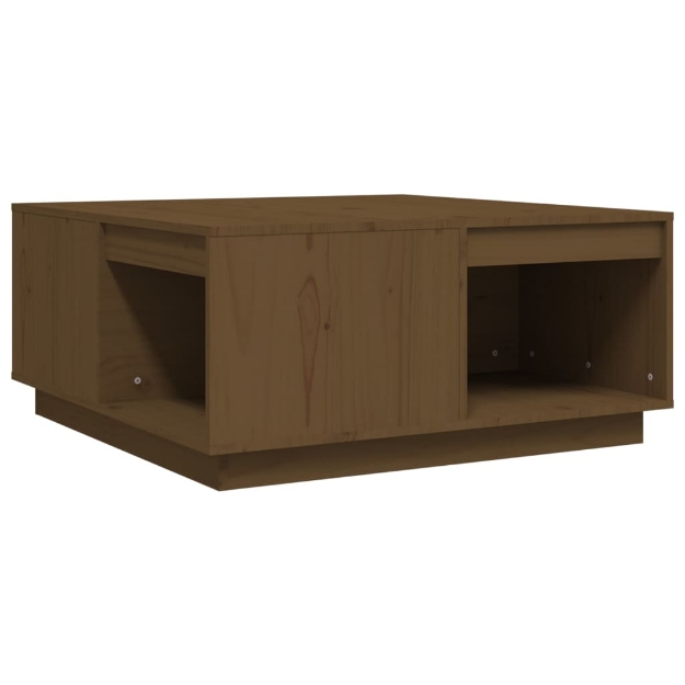 Tavolino da Salotto ambra 80x81x36,5 cm Legno Massello di Pino