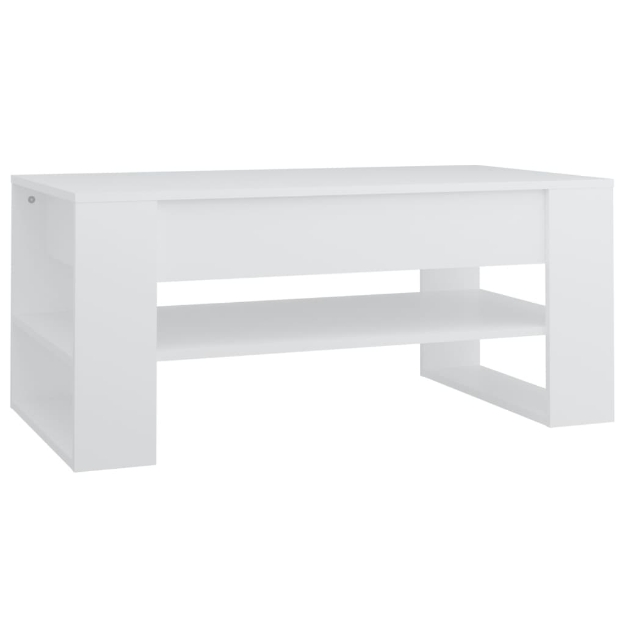 Tavolino da Salotto Bianco 102x55x45 cm in Legno Multistrato