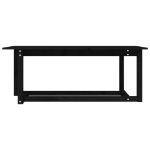 Tavolino da Salotto Nero 110x55x45 cm Legno Massello di Pino