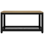 Tavolino Salotto Marrone Chiaro e Nero 90x45x45 cm MDF e Ferro